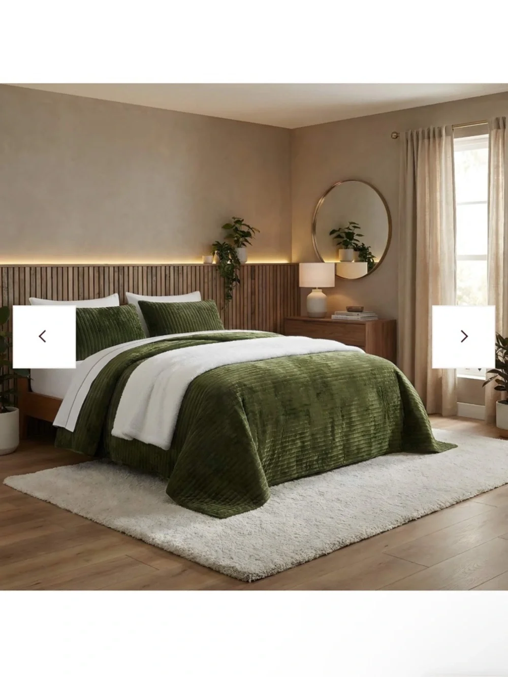 Sunday Citizen Olive Leaf Velvet & Bamboo Queen Quilt & 2 STD Shams Set.